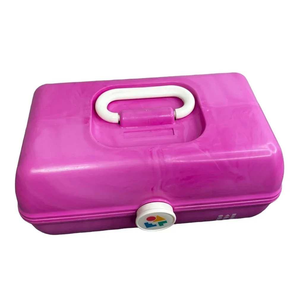 Caboodles Pink Makeup Case Organizer Travel Storage Box On the Go with Mirror